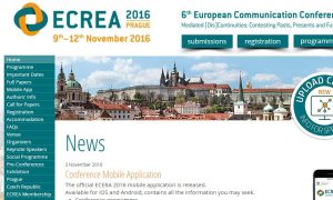 Screen capture from the ECREA 2016 website.