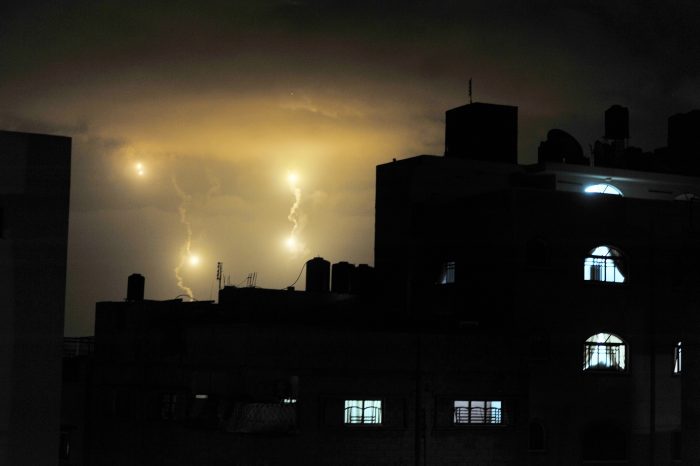Gaza City Night Sky during Hostilities by United Nations Photo, licence CC BY-NC-ND 2.0