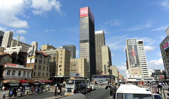 Picture: View of Joburg inner city from Gandhi Square by South African Tourism, license CC BY 2.0